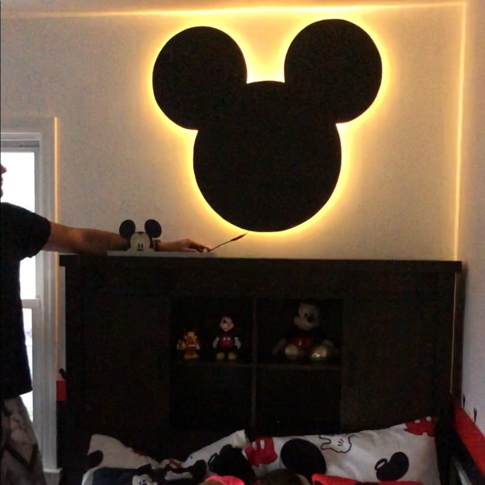 Mickey Mouse head with LED back lighting.